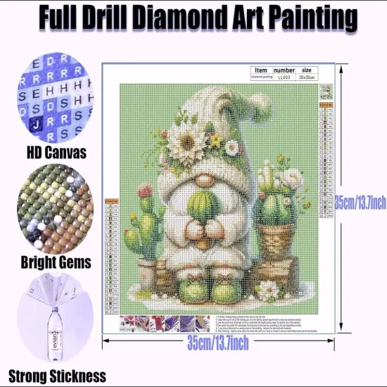Diamond Painting Kit Gnome Succulents {4}