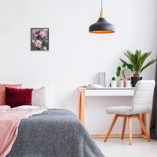 Stupell Industries Abstract Purple Peonies Bunch Framed Giclee By LSR Creative Studio {2}