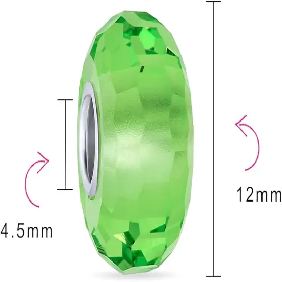 Translucent Solid Color Murano Faceted Glass Charm Bead {3}