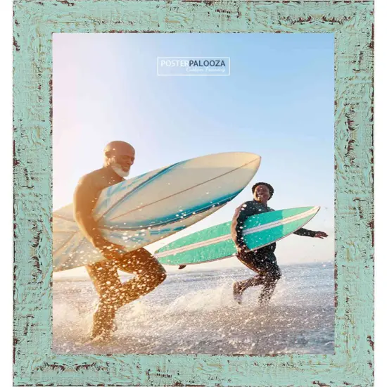 Shabby Chic Green Picture Frame - UV Acrylic, Foam Board Backing, Hanging Hardware {5}