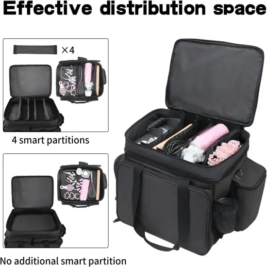 Baking Supplies Storage Bag for Bakers/Pastry Chefs, Cake Decorating Tool Caddy,Suitable for Cake Decorating,Baking Pan,Baking Mat,Muffin Liners,Black {2}