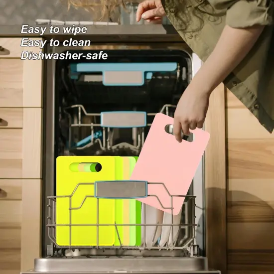 Kitchen Cutting Board Set of 6, Plastic Cutting Boards with Easy Grip Handle for Kitchen Cooking, Non Slip Cutting Mat Pad for Meat, Fruit, Vegetables, 12 Inch by 8 Inch {5}