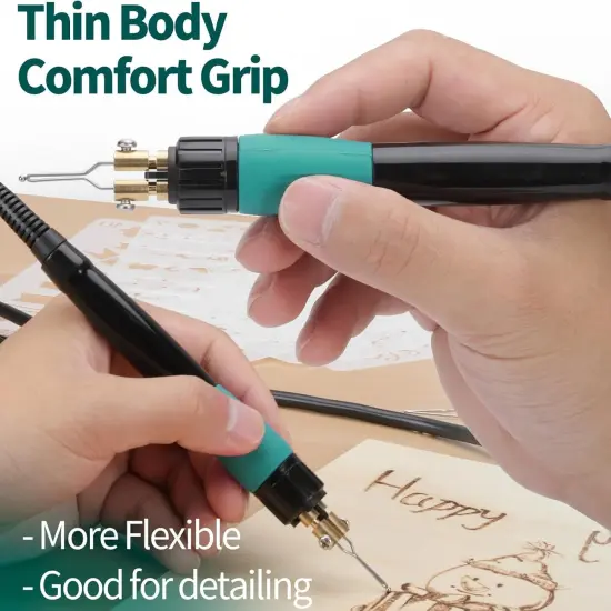 939-V Wood Burning Pen Wood Burning Kit with 23 Wire Nibs, Detachable Wood Burning Pen, 6 Wood Pieces, 6 Stencils, Tweezers Used as Wood Burning Tool {5}