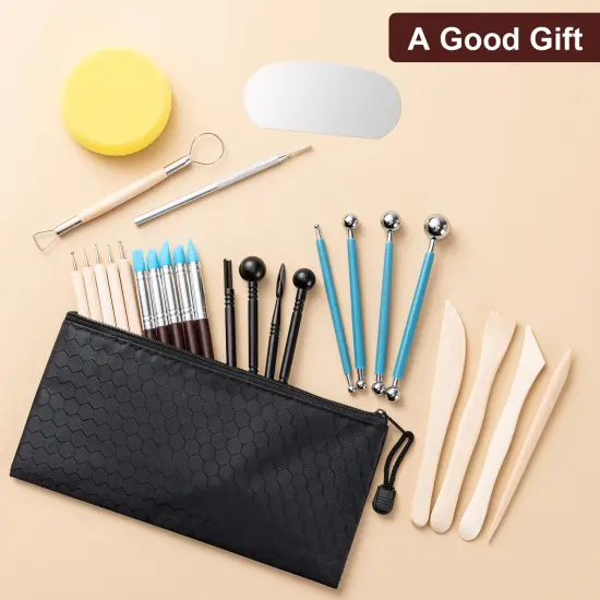Clay Tools Kit, 27 PCS Pottery Tools, Practical Polymer Clay Sculpting Tools Kit, Air Dry Clay Tools Set for Kids, Adults, Pottery Craft, Dotting, Carving, Drawing, Molding, Modeling, Shaping {1}