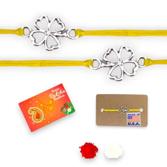 2CT Clover Leaf Charm Rakhi for Brother, Bhai Dooj, Clover, Rakhi for Sister, Clover Leaf Rakhi, Bhai Beej, Rakhri {1}