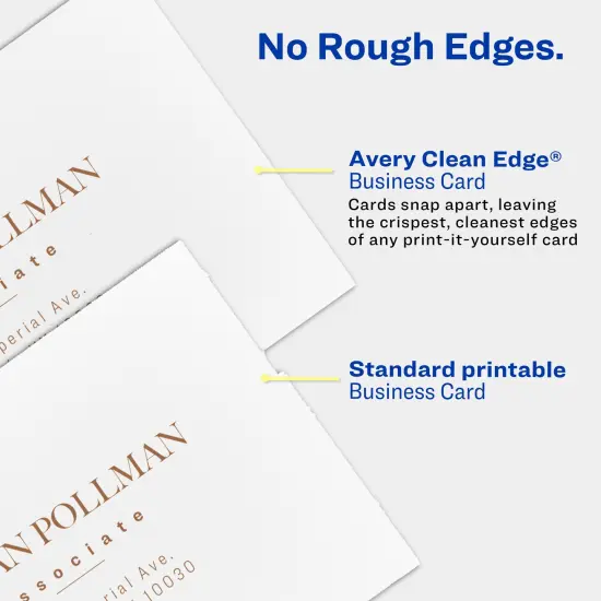 Avery Clean Edge Printable Business Cards with Sure Feed Technology, 2" x 3.5", White, 1,000 Blank Cards for Inkjet Printers (08870) {4}