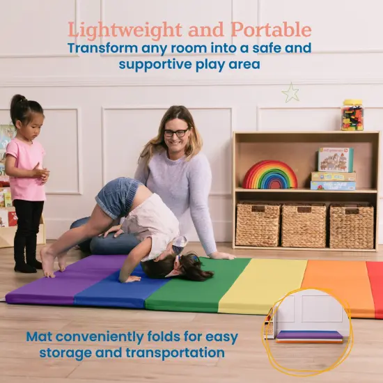 6-Section Rainbow Runway Activity Mat, Folding Playmat Assorted {4}