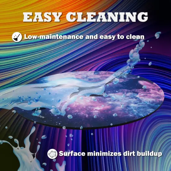 Insten Nebula Galaxy Mouse Pad Round, Non Slip Rubber Base, Smooth Surface Mat, For Home Office Gaming, Purple {3}