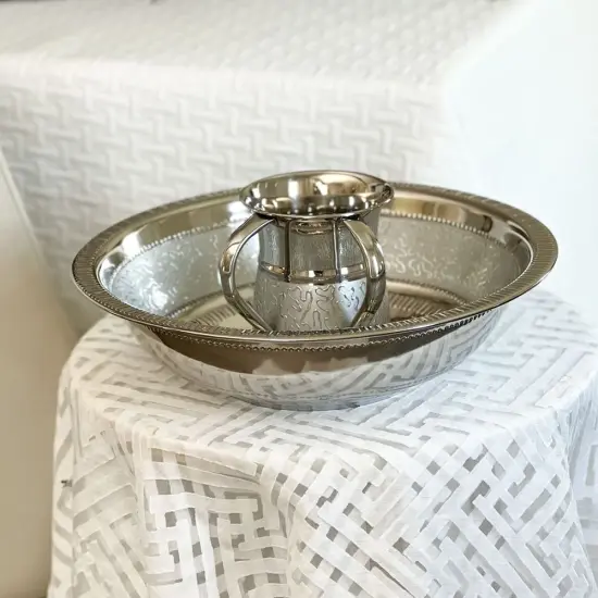 Intricate Design Wash Bowl & Cup Set {2}