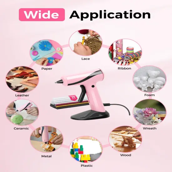 Hot Glue Gun, Fast Preheating Hot Melt Glue Gun, Anti-Drip Nozzle, Stand-Up Magnetic Mini Glue Gun Kit for Crafts School DIY Arts Home Quick Repairs {5}