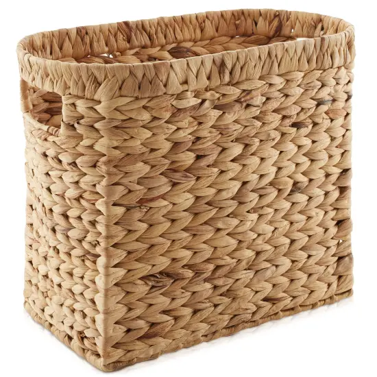 Magazine Holder Basket with Handles, Woven Storage Bin for Bathroom, Home Office Espresso {4}