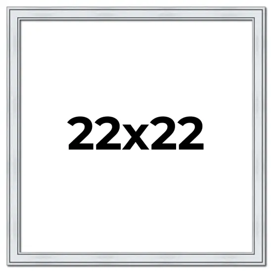 Square Classic Silver Picture Frame - UV Acrylic, Foam Board Backing, Hanging Hardware {1}