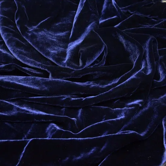 1 Yard Silk Rayon Velvet Fabric 45 Inches Width Navy Blue {1}
