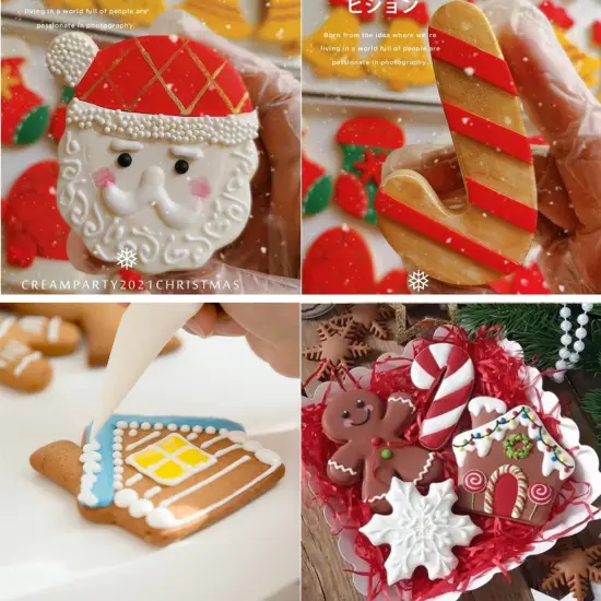 Christmas Cookie Cutters, 8PCS Holiday Cookie Cutter Shapes - Snowman,Christmas Tree,Gingerbread Man,Candy Cane,Snowflake,Santa Face,Christmas House, Winter Glove Cookies Mold {5}