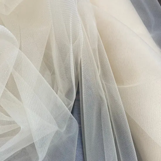 1 Yard 2-Way Stretch Nylon Net Mesh Fabric, 60" Width Lightweight Sheer Mesh for Gowns, Dancewear & Costumes Champagne {1}