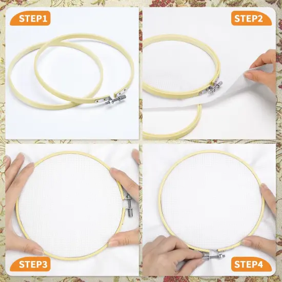 5 Pieces Embroidery Hoops 5 inch to 10 inch,Round Bamboo Adjustable Frame Circle Cross Stitch Hoop for Embroidery,Decoration and Art Craft Sewing {5}