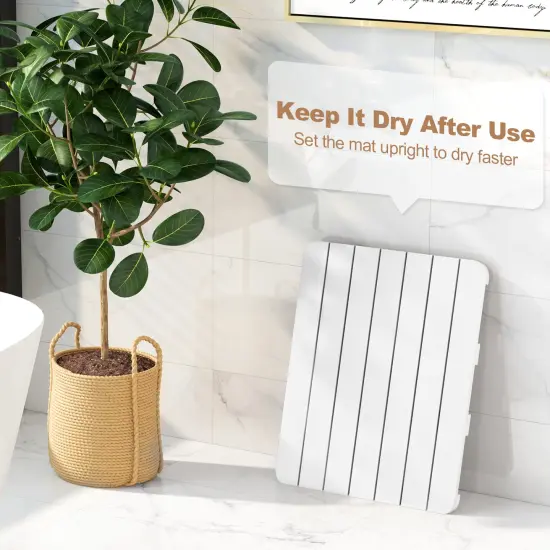 HIPS Slatted Bath Spa Mat with Rounded and Smooth Edges Perfect Addition to Shower Room or Bathtub White {5}