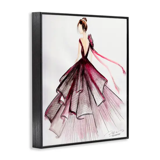 Stupell Industries Feminine Fashion Gown Framed Giclee By Texturetones {3}