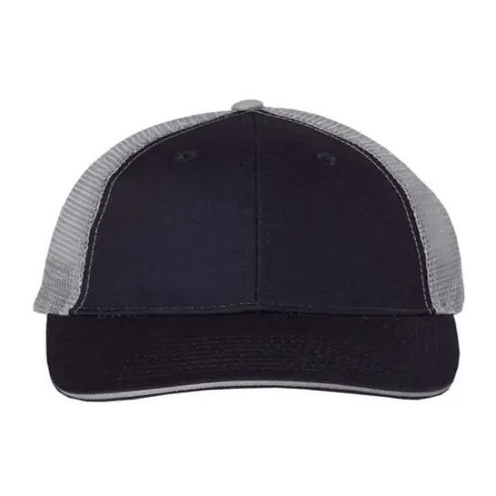Valucap&reg; Sandwich Trucker Cap Stylish Comfortable Fit Navy/ Grey {1}