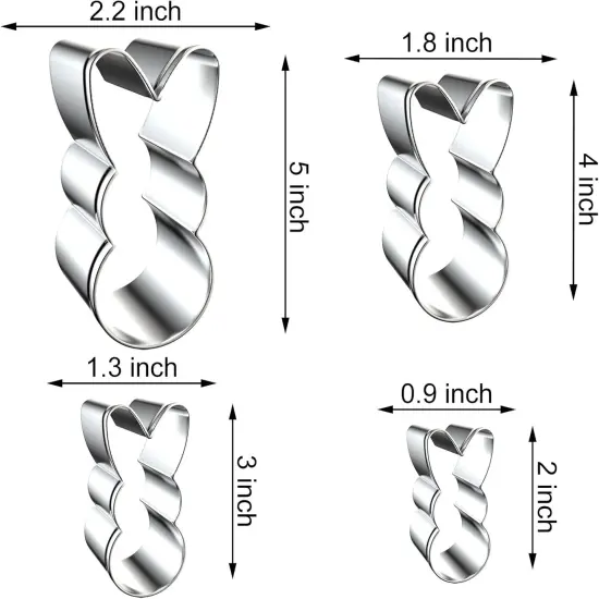 Easter Bunny Cookie Cutter Set - 5 inch, 4 inch, 3 inch, 2 inch - 4 Piece Large Rabbit Cookie Cutters Shapes Molds - Stainless Steel {2}