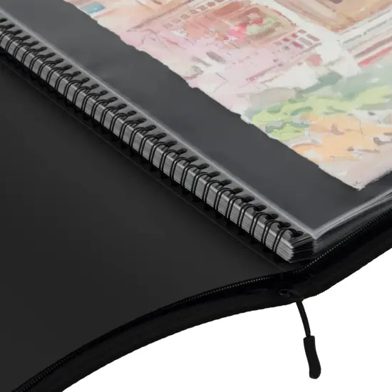 Picturesque Pro Presentation Case and Refill Books- Professional Art Portfolio Folder for Artwork - Zippered Case Archival Storage Solution - Removable Spiral-Bound Refill Books of 20 Clear Sleeves {4}