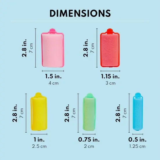 100 Pack Foam Sponge Hair Rollers, Soft Heatless Sleeping Curlers (Jumbo, XLarge, Large, Medium, Small) Multicolor {5}