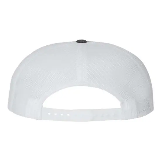 Richardson&reg; Wool Blend Flat Bill Trucker Cap Heath Charcoal/White {2}