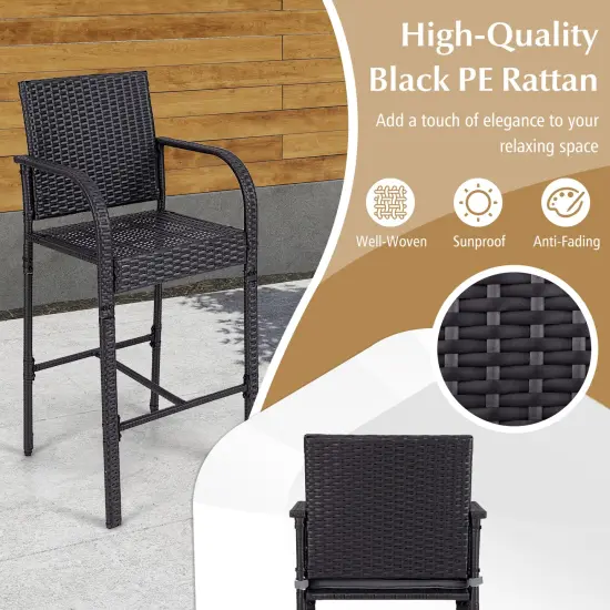 3-Piece Patio Bar Height Chairs and Square Table Set Perfect for Any Outdoor Setting {6}