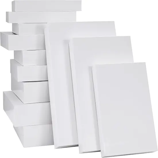 12 Pack Assorted Sizes(4 Boxes 11", 4 Boxes 14", 4 Boxes 16") White Gift Boxes With Lids For Christmas, Birthdays and more {1}
