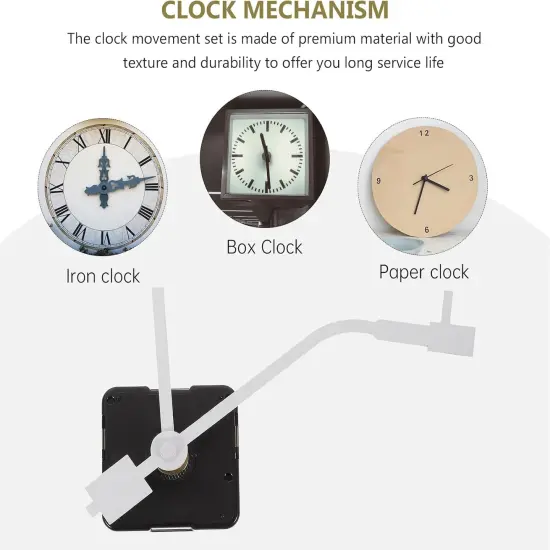 Wall Clock Movement: Battery Operated Clock Mechanism Kit - Clock Hands Motor Replacement For DIY Repair Parts Clock Mechanism Kit Plastic White {2}