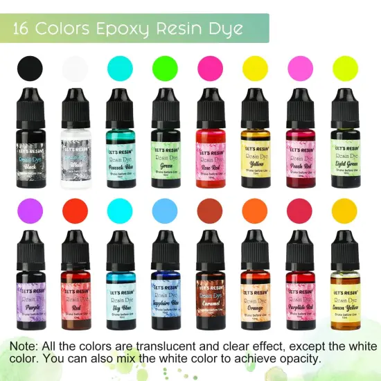 Epoxy Resin Paint Pigment 16 Color Concentrated Liquid Epoxy Resin Dye, Colorant for Resin Coloring, Resin Jewelry, Resin Art Crafts DIY Making (Each 0.35oz) {1}