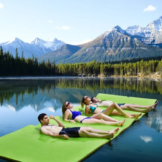 XPE Foam Floating Water Pad for 4-6 People, Anti-Puncture and Easy Storage Green {6}