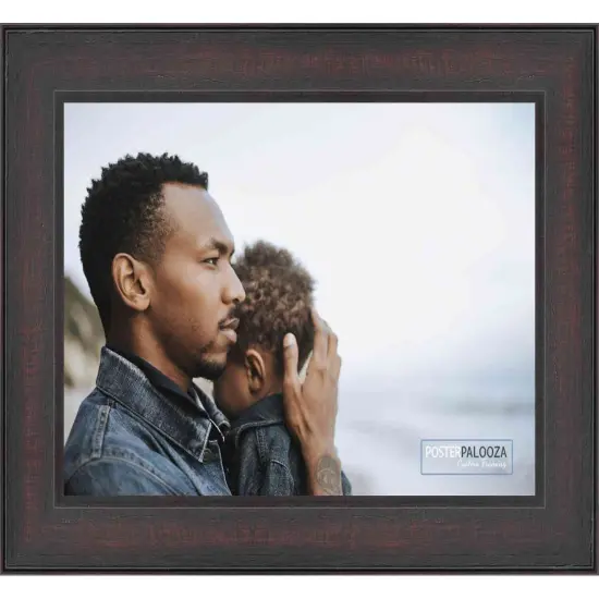 Distressed Brown Picture Frame - UV Acrylic, Foam Board Backing, Hanging Hardware {4}