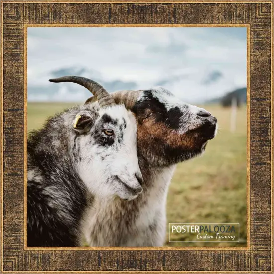 Square Sculpted Black Picture Frame - UV Acrylic, Foam Board Backing, Hanging Hardware {1}