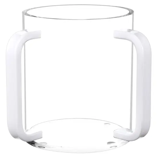 Lucite Clear Wash Cup with White Handles {1}