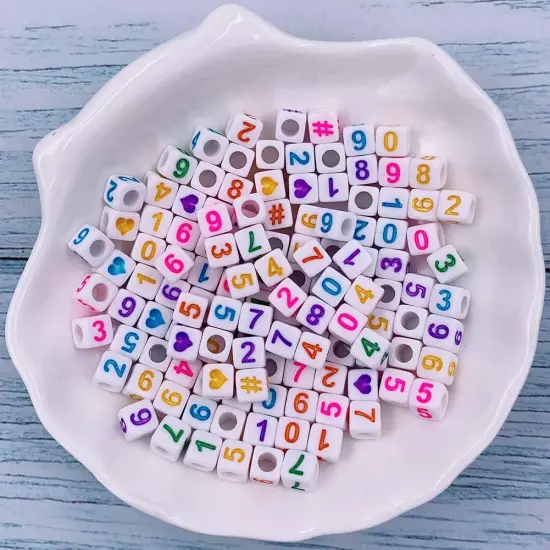 1000 Pcs Letter Beads Acrylic Cube Beads Alphabet Beads Number Beads {3}