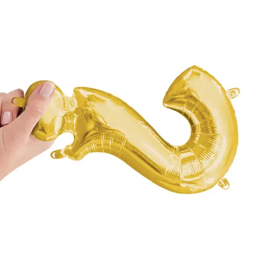 Anagram&reg; 16" Gold Question Mark Balloon Air Fill Only Foil Mylar {2}