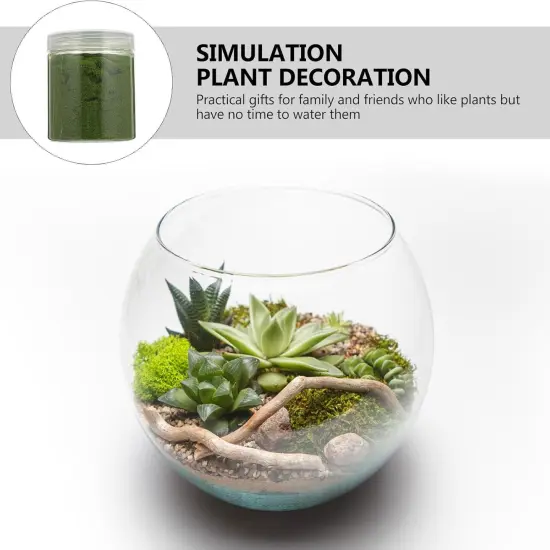 Nylon Simulated Moss, 650ml Artificial Grass Powder, Fake Green Moss for Mini Indoor Flowers and Grass Pots, Green Fake Grass Powder for DIY Mini Fairy Garden Decoration {5}