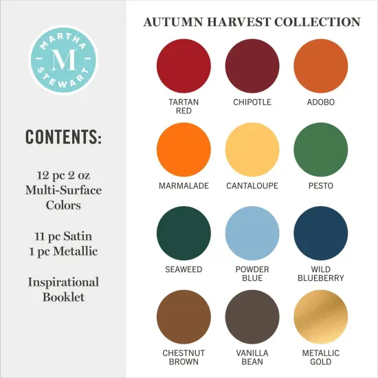 Martha Stewart&trade; Autumn Harvest - Multi-Surface Satin Paint Set - 12 pc. - 68667 {2}