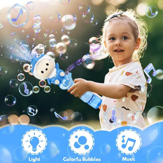 Bubble Toys Bubble Wands for Kids Light Up Bubbles Machine Blower Maker with Bubble Solution Outdoor Toy Gift {3}