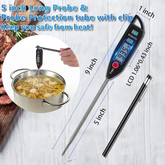 Waterproof IPX7 Thermometer for Water, Liquid, Candy Making and Cooking. Instant Read Food Thermometer (Blackk) {3}
