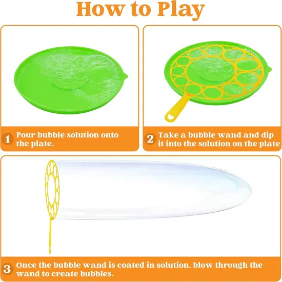 Big Bubble Wands Set Bulk for Kids Summer Outdoor Activity Party Favors, 18 Pcs Giant Bubble Maker with Tray, 12" Large, 6 Pcs Solution Suitable for All Age People {4}