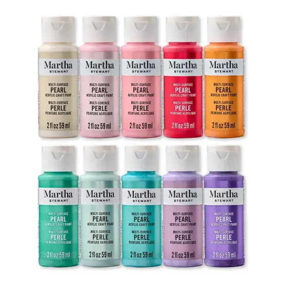 Martha Stewart&trade; Polished Pearl Collection - Multi-Surface Pearl Paint Set - 10 pc. - 68707 {1}