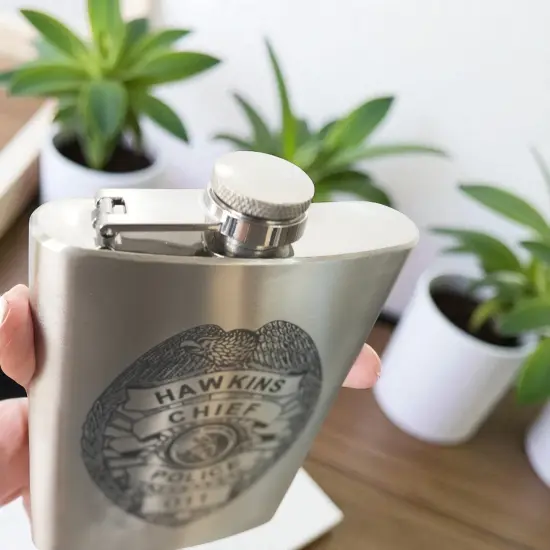 8oz Hawkins Chief of Police Stainless Steel Flask {5}