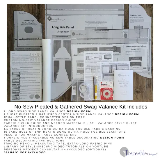 Multi-Style Swag Valance Kit Use Any Fabric to Make Curtains Without Sewing {6}