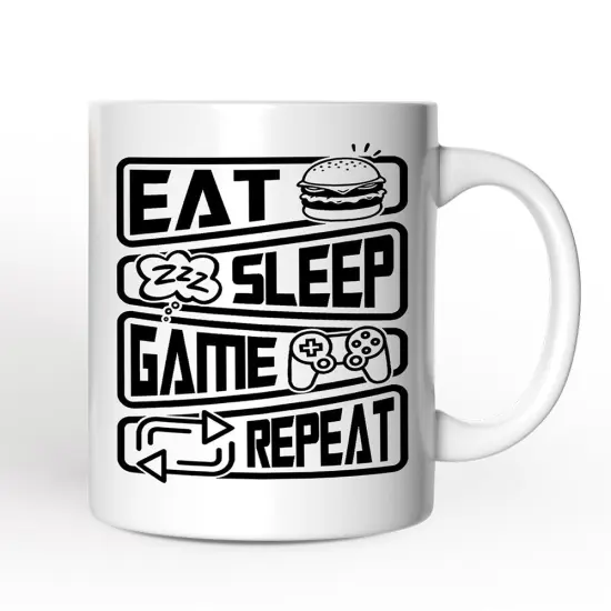 Eat Sleep Game Repeat Mug, Funny Gamer Gift {1}