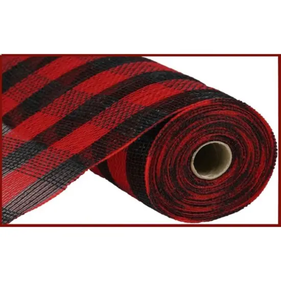 10" Cotton Check Deco Mesh Ribbon: Buffalo Plaid {1}