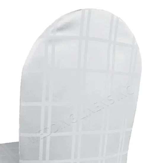 White Plaid Jacquard Polyester Banquet Chair Cover Elegant Event Slipcover {3}