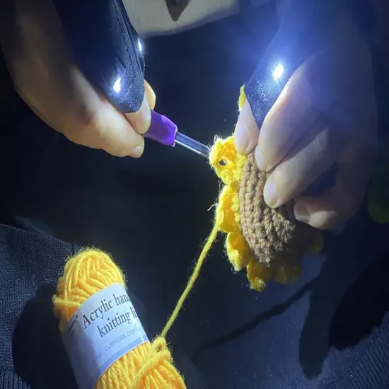 Ergonomic Crochet Hooks Set with Light Up Gloves {3}