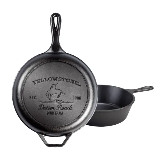 Lodge Yellowstone Combo Cooker Cast Iron Deep 3.2 Quart Skillet with Bucking Bronco Design Lid-Skillet, Versatile Pre-Seasoned Home and Camp Cookware {1}